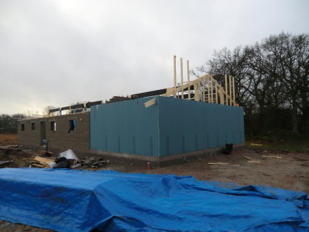 Här kan man ana hur taket kommer att bli