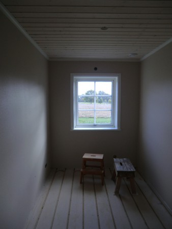 Det minsta rummet på övervåningen är snart klart.